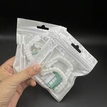 Juego de dentadura postiza natural blanca cómoda y ajustada con caja de almacenamiento - Sonrisa perfecta, fácil de instalar, se adapta a todas las formas dentales - Nuevo estilo-Blanco - Ver 19
