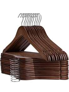 Customized Natural Solid Wood Hanger - Carved With Your Exclusive Logo, Wooden Rotating Clothes Hanger For Clothing Store Wardrobe, Wooden Clothes Rack, Adult Non-Slip Wooden Hanger, Hotel Coat Hanger With Non-Slip Function