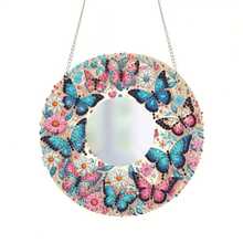 1pc Special Shape Iridescent Butterfly & Flower Pattern Mirror DIY Diamond Art Painting Kit - Adult Diamond Painting Set With Crystal Diamonds, Suitable For Makeup Mirror Function And Easy Creative Hobby, Thanksgiving, Mother's Day Gift - Multicolor - View 14