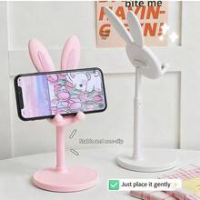 Kleiner Kaninchen Handyhalter, Büro Schreibtisch Handyhalter, verstellbar, süßer Stil für Studenten, Faul Zuhause Selfie Live-Streaming Ständer, Schreibtisch Zubehör