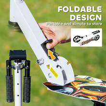 QABA Scooter For Kids Ages 6-12, Kick Scooter With Adjustable Height, 200mm Big Wheel, Foldable Stunt Scooter For Boys And Girls, White - White - View 5