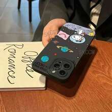 Cute Anime Phone Case 16 15 14 13 12 11 Pro X XR XSMAX 8 Plus Soft Silicone Cover With Hand Strap