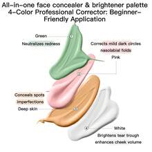 Wet n Wild Wet & Wild 四色遮瑕膏/盘，绿色，遮盖斑点、瑕疵、黑眼圈，提亮肤色 - 四色遮瑕 - 查看 4