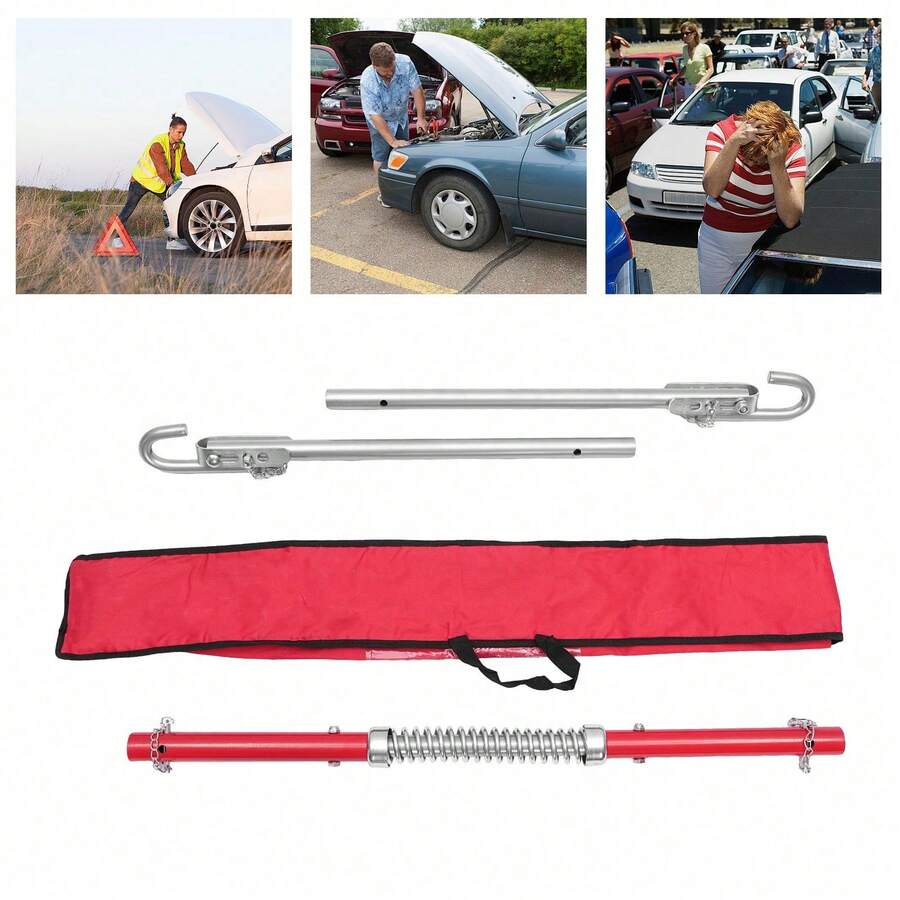 Steel Towing Pole Towing Pole Tow Bar 3T - Red Silver - View 1