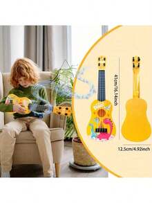 Juego de guitarra y ukelele musical para niños - Instrumento educativo STEM de aprendizaje para jóvenes - Multicolor - Ver 9