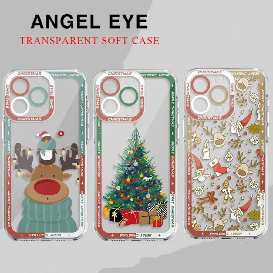 Funda de teléfono de Feliz Navidad y Año Nuevo compatible con 16 15 14 13 12 11 Pro Max Mini X XS SE 7 8 Plus 16E, funda suave a prueba de golpes, compatible con funda de 17, funda de 17 Pro, funda de 17 Pro Max - -4 - Ver 1