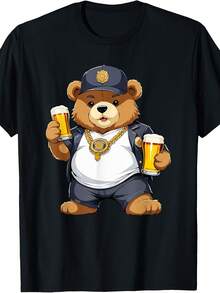 Big Fat Teddy Bear  In Hip Hop Street Clothes T-Shirt - Style 27 - View 1