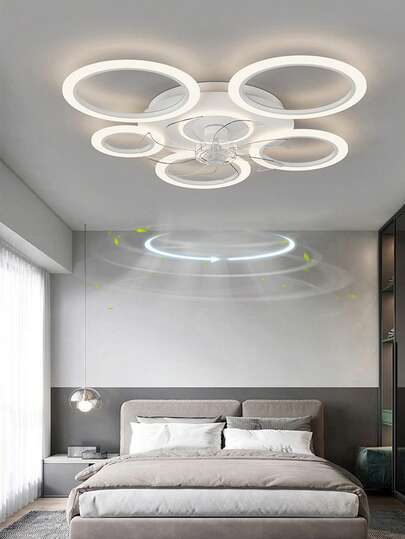 Quạt trần hoa văn đen hiện đại có đèn, quạt trần LED gắn sát trần có điều khiển từ xa, có thể điều chỉnh độ sáng, phù hợp cho phòng ngủ và phòng khách.