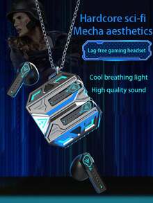 Mech Wind Wireless Semi-In-Ear Bluetooth Gaming Headphones, Excellent Sound Quality, Low Latency, Equipped With ENC Smart Noise Cancellation And Ultra-Long Battery Life, Suitable For Music Listening, Entertainment And Leisure - Multicolor - View 2