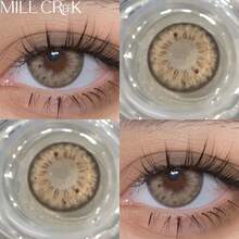 MILLCREEK Mill Creek 2片装年抛型自然色软性隐形眼镜，采用优质水凝胶材料制成，多种颜色可选，包括蓝色、棕色、灰色，镜片直径14.2毫米。 - 棕色 - 查看 2