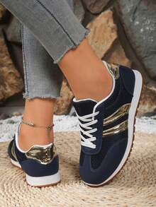 Fashionable Women's Athletic Sneakers, Elegant Design, Affordable Price, Lightweight And Comfortable, Versatile For Casual Wear; Thick-Soled Contrast Color Fashionable Casual Skateboard Shoes; Lightweight, Comfortable, Minimalist Design Casual Shoes For Autumn/Winter; 2025 New Classic Slip-On Athletic Sneakers; Versatile Non-Slip, Suitable For Commuting And Outdoor Activities.