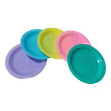 Pastry Plate 50 Pieces 5 Assorted Colors Plastic - Multicolor - View 5
