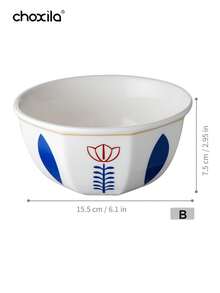 choxila 1pc Middle Eastern/Saudi Style Dessert Bowl, Palm Tree/Tulip Pattern, Suitable For Nuts, Yogurt, Fruit Salad, Tray, Plate, Ceramic Material, Large Capacity, Holiday Gift, Suitable For Afternoon Tea, Family Gathering, Office Use, Catering - White - View 10
