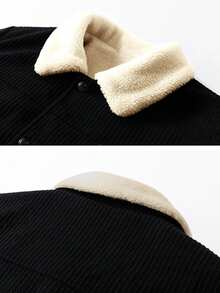 男士休闲简约户外长袖夹克，加厚保暖内衬，带领，适合秋冬季穿着