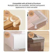 6/6 piezas Protectores de esquina de silicona - Transparentes, topes dad con adhesivo fuerte para mesas de café y bordes de muebles, opciones en forma de L/Redondos