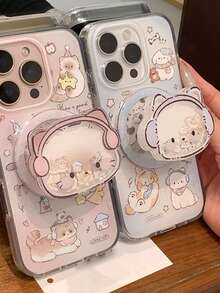 一套可爱猫咪摇晃手机磁吸支架，可伸缩强力磁吸手机支架，送给朋友、女朋友、闺蜜和家人的礼物 - 彩色 - 查看 1