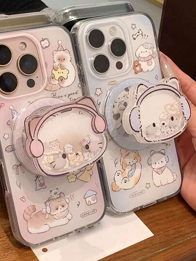 一套可爱猫咪摇晃手机磁吸支架，可伸缩强力磁吸手机支架，送给朋友、女朋友、闺蜜和家人的礼物