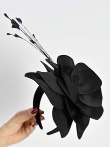 1pc Elegant, Romantic, Delicate 3D Flower & Feather Headband, Suitable For Parties, Festivals, Church Events, Convenient To Wear ,Hair Band ,Diadema ,Hair Hoop