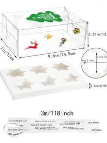 1pc 6 Count/12 Count Cupcake Containers With Gift Ribbon, Plastic Cupcake Carrier Holder For Treat Dessert Muffins Pastry