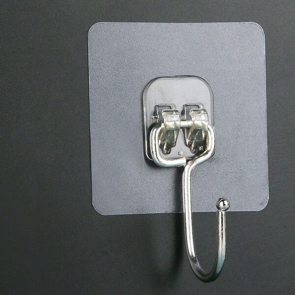 10 pezzi Ganci adesivi trasparenti multifunzione, ganci da parete adesivi resistenti senza foratura, ganci riutilizzabili impermeabili per la conservazione in cucina, versatili ed economici