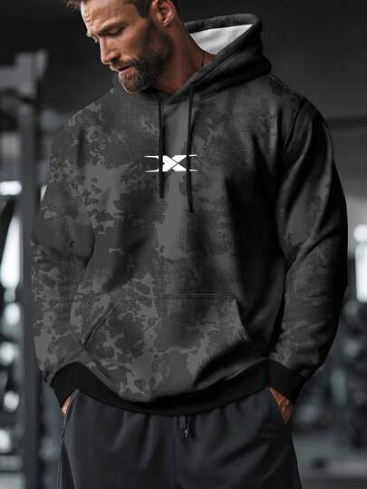 Sudadera con capucha casual de unicolor para hombres con bolsillo y cordón, forrada térmicamente para otoño/invierno, de felpa francesa, sudadera con capucha casual, ropa de estar en casa, ropa esencial de calle, ropa de gimnasio