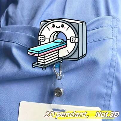 1个可爱护士伸缩证件夹 - 耐用亚克力材质，适用于护士、办公室职员和学生，学校办公必备品，返校用品，送给医学生的礼物，团队礼物，圣诞节，新年礼物，趣味礼物