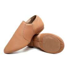 Soft Leather Jazz Shoes, Lightweight Black Flat Shoes, Ballet Shoes, Yoga Shoes, Unisex Dance Shoes - Brown - View 3