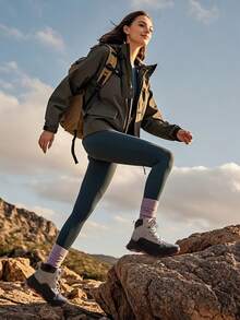 Women's Waterproof Hiking Boots Outdoor Trekking Camping Trail Hiking Ankle Boots Lace-Up Suede Wear-Resistant Shoes - 淺灰色 - 查看 3