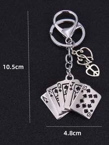 1 buc Unisex Creative oțel inoxidabil Poker Card breloc pică Straight Flush Poker pandantiv sac farmec cadouri pentru femei cadouri pentru bărbați - Multicolor - Vizualizare 2