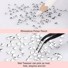 9-Piece 3D Rhinestone Nail Decoration Set With Needle Picking And Embellishment Tools Suitable For Home/Salon Nail Decoration Set