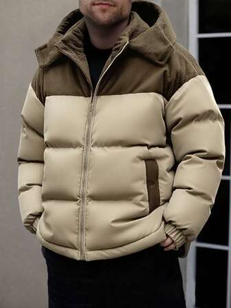 Men's New Windproof Thickened Warm Casual Hooded Padded Coat