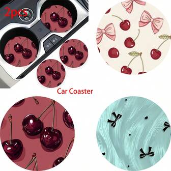 2pcs Car Cup Coaster Stylish & Durable Fast-Drying Car Cup Mat