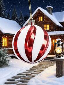 6 pezzi, Palline di Natale, Serie Rosso e Bianco, Stile Dipinto, Decorazioni Sospese per Albero di Natale, Palline di Natale per Centro Commerciale, Natale, Decorazioni Natalizie, Gadget per Feste di Natale, Oggetti Strani, Decorazione per la Stanza, Decorazione d'di Tendenza - Multicolore - Visualizzare 4