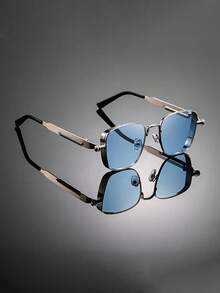 复古蒸汽朋克复古方形金属男士眼镜户外自驾必备女个性时尚防晒眼睛 - 彩色 - 查看 10