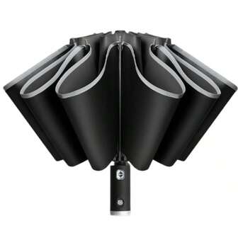 Compact Reverse Reflective Umbrella - Automatic Folding Reverse LED Umbrella, Travel Windproof Umbrella, Rainproof Umbrella