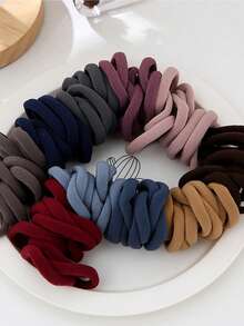 100/50pcs High Elasticity Veggie Ring Hair Rope No Seams Do Not Hurt The Hair Leather Band Black Headband Girl Towel Ring Rubber Band Durable Non-Slip Tie Hair