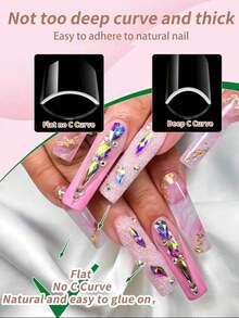 240pcs Extra Large Ballet Shoes Matte Gel Nail Tips, Full Coverage Press-On Nail Art Manicure Nail Polish Capsule Series - Xóa 2 - Xem 8