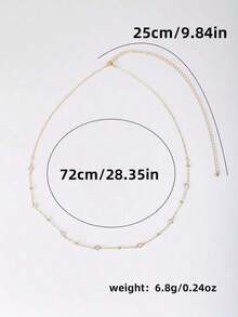 1pc Women's Crystal Chain Waist Chain, Sexy Minimalist Body Chain Jewelry, Suitable For Beach, Vacation, Dating, Gifts, Summer Daily Wear, Party And Gatherings - 銀色 - 查看 4