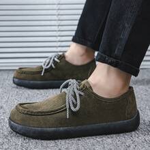 Men's New Solid Color Casual Faux Leather Lace-Up Sneakers, Suitable For Office Wear In Autumn