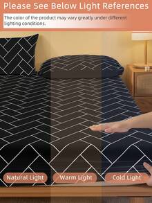 一套床上用品，包括床笠、床垫保护套，柔软舒适，情人节礼物之选。床笠采用卡通爱心和几何图案，可爱爱心图案，家居装饰，适用于单人床、双人床、大号床、特大号床，床上用品礼盒套装，通过Oeko-Tex认证。 - 黑色格調 - 查看 8