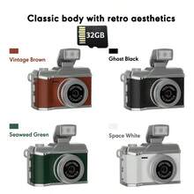 Caméra mini numérique 8 Go 16 Go 32 Go Petite caméra d'action GoPro Photo Sports Cam Vidéo cachée Sous-miniature Enregistrement Bodycam Caméscope Caméras Appareil photo pour la photographie Mini caméra rétro portable : Enregistrement vidéo 1080P HD, un accessoire élégant avec fonction de prise de vue. Écran IPS de 0,96 pouce, éclairage LED. Spécialement conçu pour les jeunes. Corps ultra-léger de 21 g, prise de vue pendant la charge, alimentez votre création de vlog