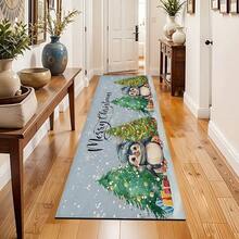 1 pieza Alfombra rectangular de gel de sílice con estampado de pingüino para decoración y regalo de Navidad, para sala de estar, dormitorio, pasillo, baño, lavandería - Poliéster, decoración del hogar para interiores/exteriores - Multicolor - Ver 29