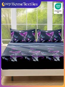 1 Stück weiches & bequemes Matratzenschoner, Spannbettlaken, Bettwäsche-Set, Valentinstag Geschenk, Cartoon Herz & geometrisches Muster, geeignet für Einzelbett, Doppelbett, Queensize, Kingsize Betten, Heimdekoration, maschinenwaschbar, Oeko-Tex zertifiziert - Verschiedenfarbig - Übersicht 11