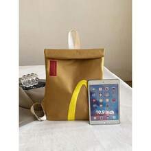 W&P    Stylish McDonald's Printed Backpack, Spacious Casual Storage Bag With Adjustable Straps Ideal For Everyday Carry