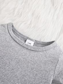DOQOSESHY I Asked To Talk To My Mimi Unisex Baby Jumpsuit - Grey - View 4