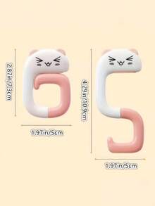 1 Pink Handbag Hook, Cute Cat Handbag Hook - Foldable Plastic Hook, Suitable For Wallets, Jackets, Desks, School Accessories, Interesting Design, Can Be Used To Hang Decorative Desk Bags, Wall Hanging - Hồng - Xem 6