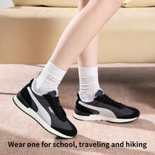 Puma 男女情侣款 R78 系列休闲轻便舒适跑鞋 - 深灰色-白-黑色 - 查看 8