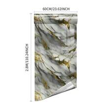 1 Roll Luxury Marble Pattern Self-Adhesive Wallpaper, Waterproof, Moisture-Proof, Oil-Resistant, Easy To Clean, Seamless Pattern Matching, Suitable For Living Room, Bedroom, Bathroom, Kitchen And Stairs, Wall Decor | Seamless Wall Design | Waterproof Wallpaper - Gold - View 10