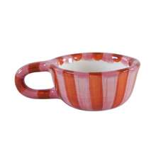 1个玫瑰条纹陶瓷马克杯，采用不对称心形设计，饰以棋盘格图案，是一款精致的条纹陶瓷咖啡杯。做工精美，美观大方，适合日常居家使用：- 早晨喝水杯 - 早餐喝牛奶杯 - 下午茶拿铁杯，也是理想的送礼之选。 - 彩色 - 查看 14