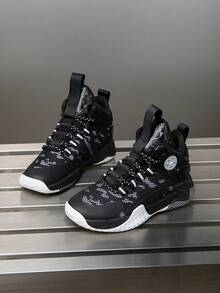 1 Pair Women's Breathable Mesh Printed High-Top Lace-Up Sneakers, Basketball Shoes, Casual Sports Shoes, New 2025 Collection, Suitable For All Seasons